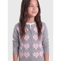 KIDS ONLY Harli argyle strik cardigan - Medium Grey Melange