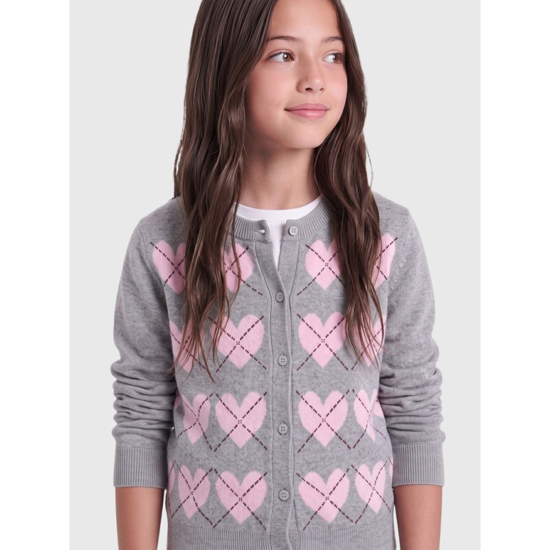 KIDS ONLY Harli argyle strik cardigan - Medium Grey Melange