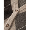 LMTD pige - Leaveharlekin kort strik cardigan - Peyote / Chocolate Chip