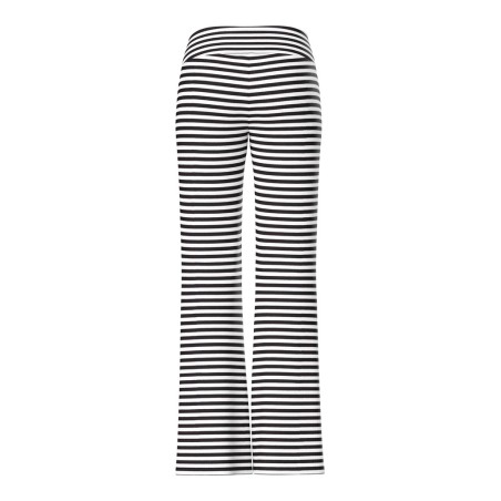 PIECEA Aya mellem talje flared bukser - Black / White