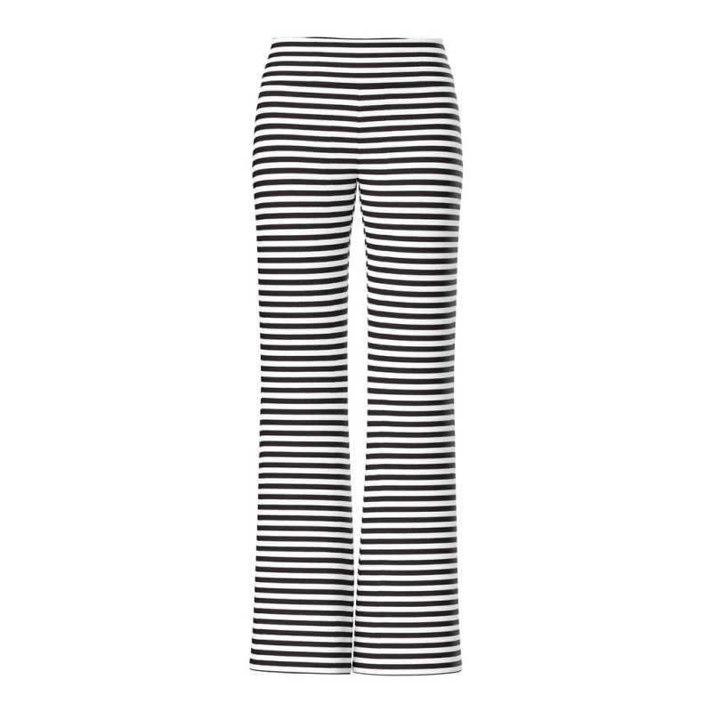 PIECEA Aya mellem talje flared bukser - Black / White
