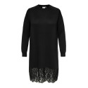 ONLY CARMAKOMA Alba langærmet blonde midaxi kjole - Black