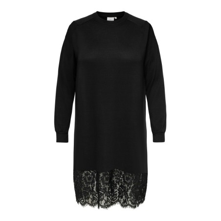 ONLY CARMAKOMA Alba langærmet blonde midaxi kjole - Black