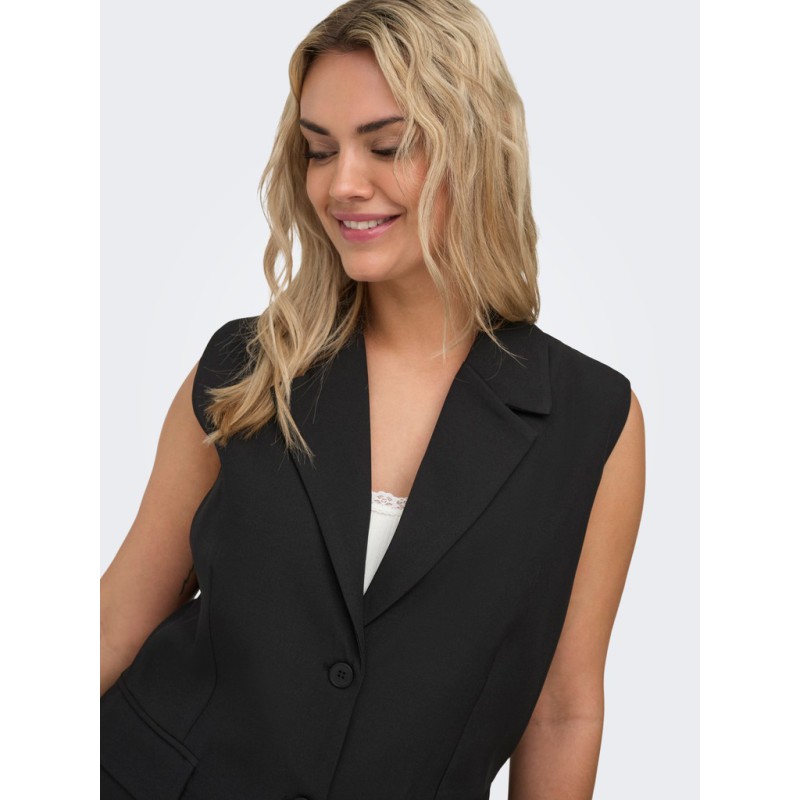 ONLY CARMAKOMA Victoria loose knap vest - Black