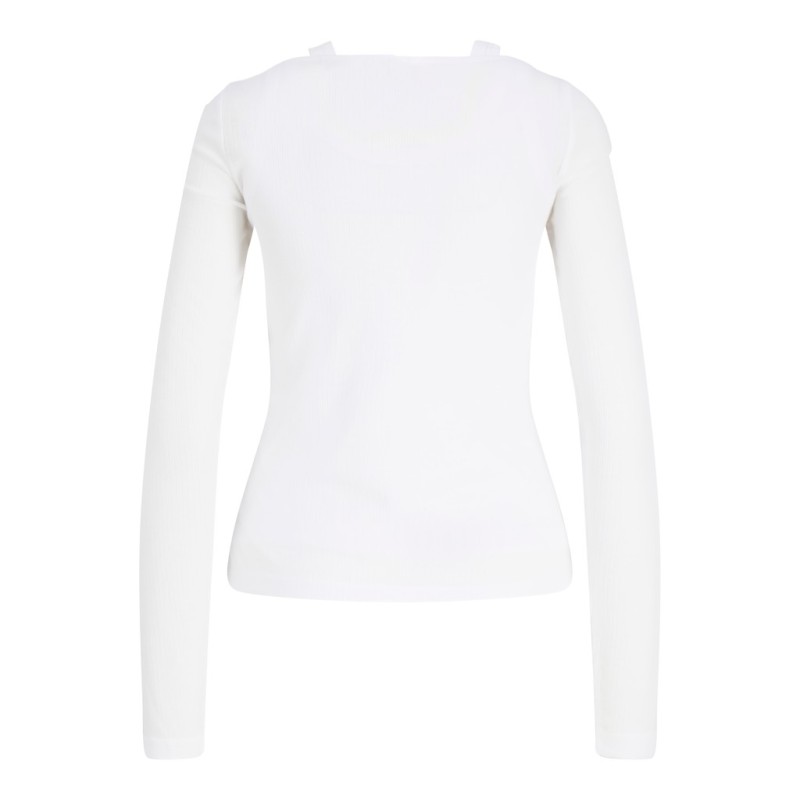 JJXX Lisa layer langærmet bluse - Bright White