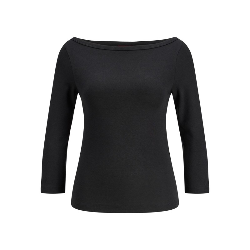 JJXX Star 3/4 boatneck bluse - Black