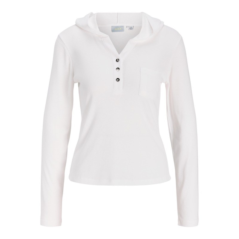 JJXX Henna langærmet hoodie bluse - Cloud Dancer