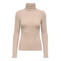 JDY Reno langærmet højhalset bluse - Oatmeal