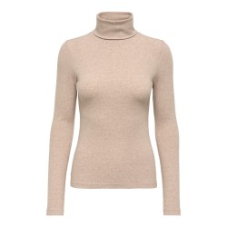 JDY Reno langærmet højhalset bluse - Oatmeal