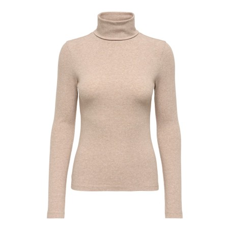 JDY Reno langærmet højhalset bluse - Oatmeal
