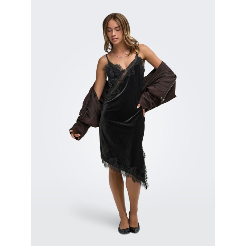 JDY Valerie velvet blonde kjole - Black