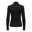 JDY Tallis langærmet højhalset bluse - Black