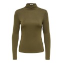 JDY Tallis langærmet højhalset bluse - Dark Olive