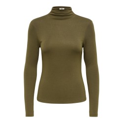 JDY Tallis langærmet højhalset bluse - Dark Olive