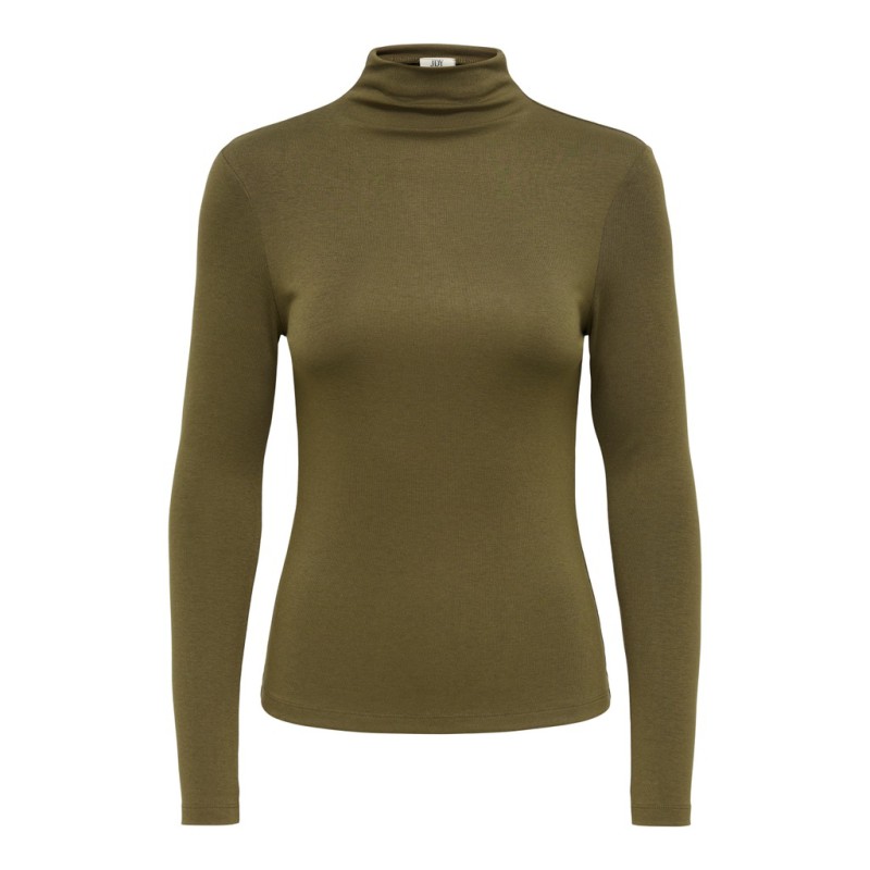 JDY Tallis langærmet højhalset bluse - Dark Olive