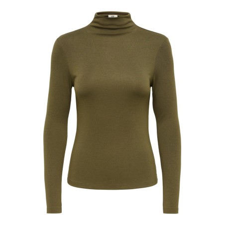 JDY Tallis langærmet højhalset bluse - Dark Olive