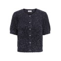 JDY Nadine kortærmet glimmer strik cardigan - Black / Silver