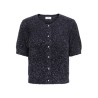 JDY Nadine kortærmet glimmer strik cardigan - Black / Silver