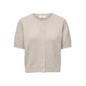 JDY Nadine kortærmet glimmer strik cardigan - Beige / Silver