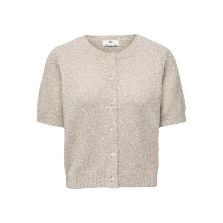 JDY Nadine kortærmet glimmer strik cardigan - Beige / Silver