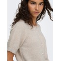 JDY Nadine kortærmet glimmer strik cardigan - Beige / Silver