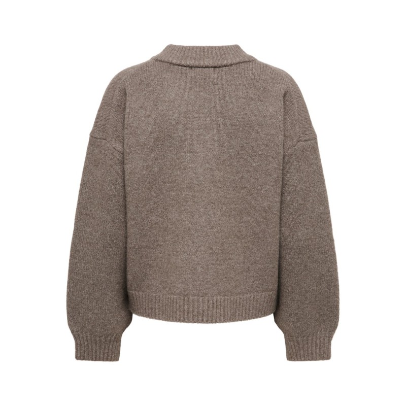 JDY Kimie langærmet strik cardigan - Mulch