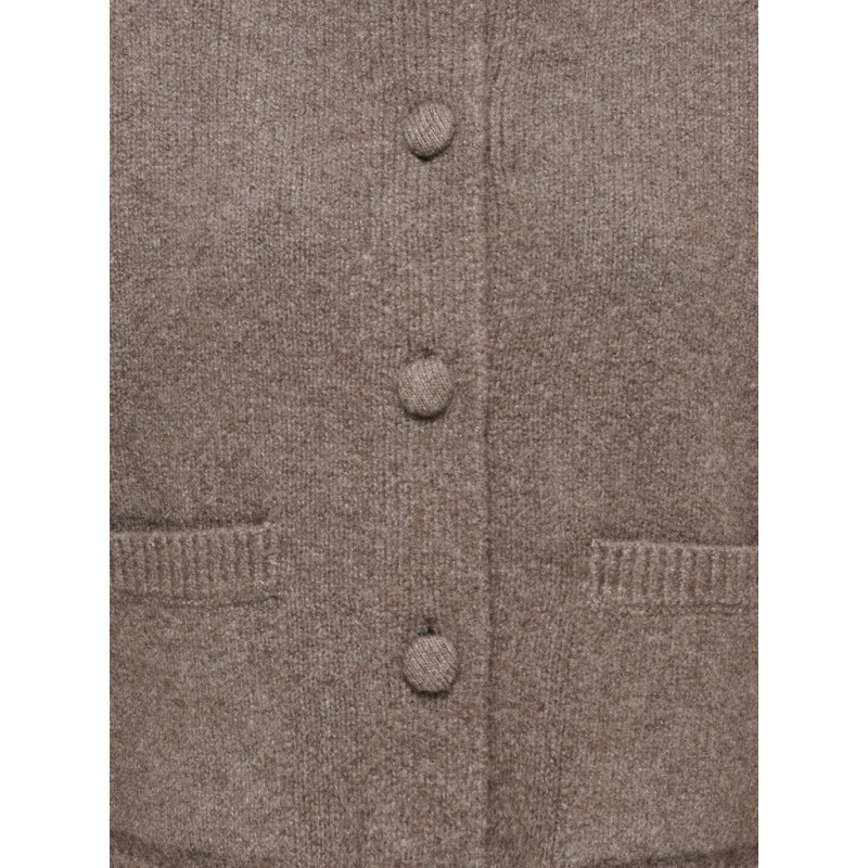JDY Kimie langærmet strik cardigan - Mulch