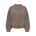 JDY Kimie langærmet strik cardigan - Mulch