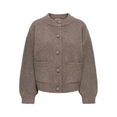 JDY Kimie langærmet strik cardigan - Mulch