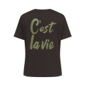 ONLY CARMAKOMA Esy kortærmet T-shirt - Coffee Bean / Chaos