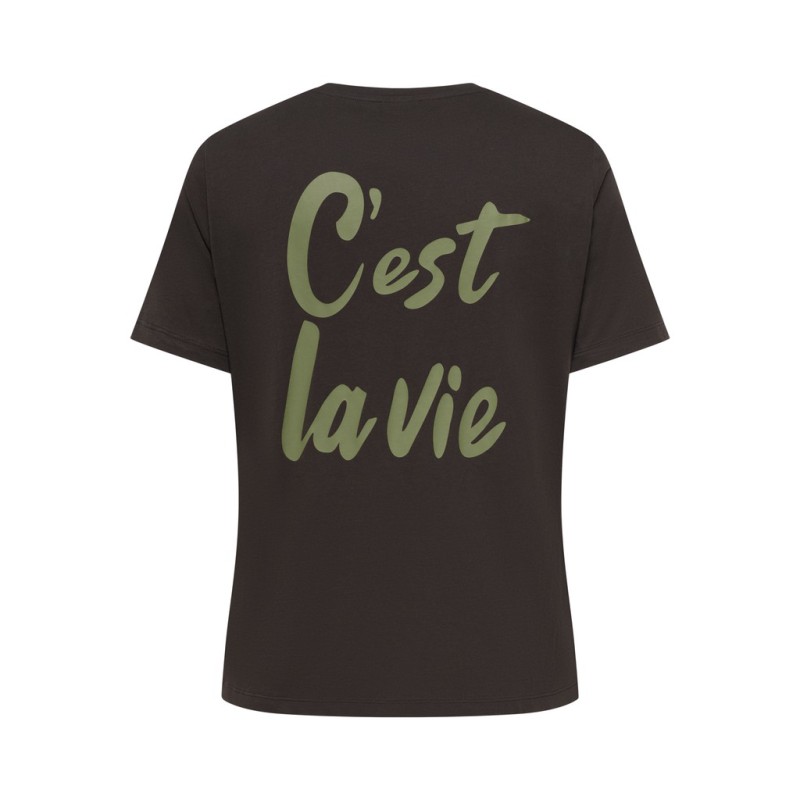 ONLY CARMAKOMA Esy kortærmet T-shirt - Coffee Bean / Chaos