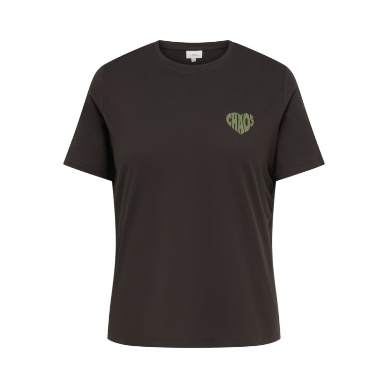 ONLY CARMAKOMA Esy kortærmet T-shirt - Coffee Bean / Chaos