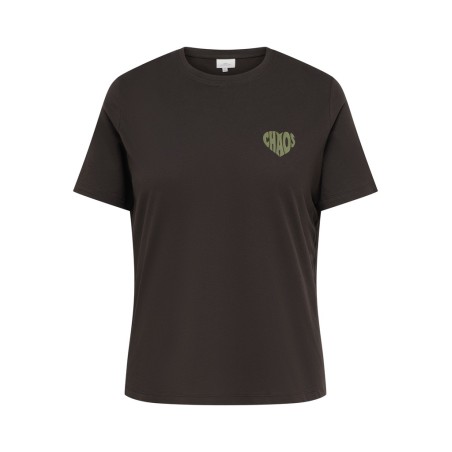 ONLY CARMAKOMA Esy kortærmet T-shirt - Coffee Bean / Chaos