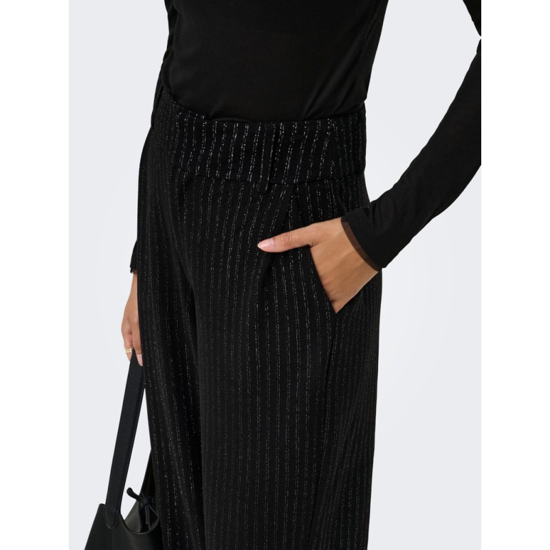 JDY Mary Occasion bukser - Black / Silver Pinstribe