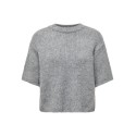 JDY Dicte kortærmet strikbluse - Medium Grey Melange