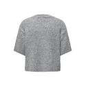 JDY Dicte kortærmet strikbluse - Medium Grey Melange