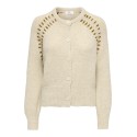 JDY Zoey Ella langærmet strik cardigan - Oatmeal / Monks Robe