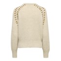 JDY Zoey Ella langærmet strik cardigan - Oatmeal / Monks Robe
