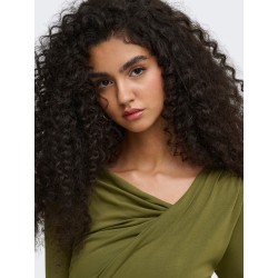 JDY Irena langærmet vandfald bluse - Dark Olive