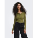 JDY Irena langærmet vandfald bluse - Dark Olive
