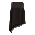 JDY Denise højtaljet blonde nederdel -  Chocolate Plum / Sort blonde