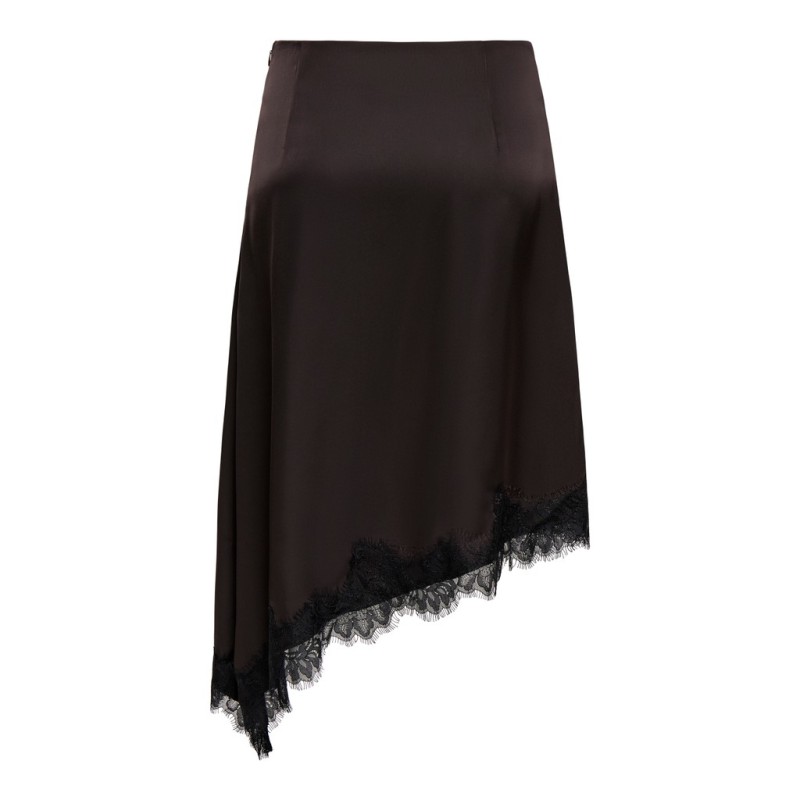 JDY Denise højtaljet blonde nederdel -  Chocolate Plum / Sort blonde