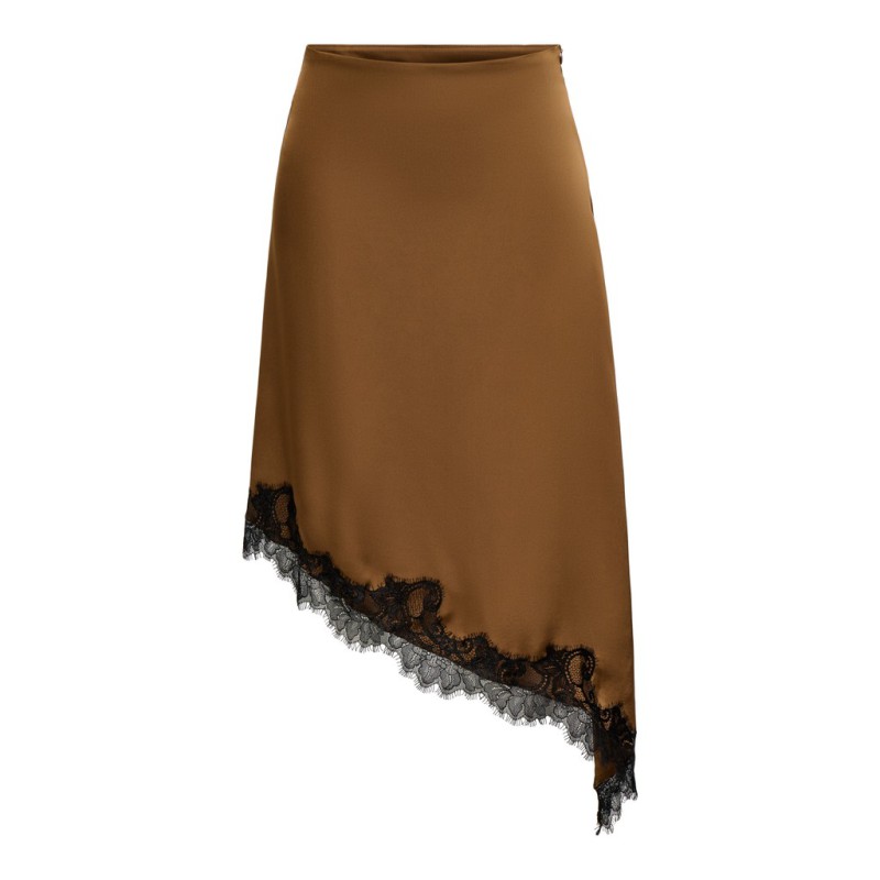 JDY Denise højtaljet blonde nederdel - Bison / Sort blonde