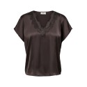 JDY Fifi kortærmet bluse - Chocolate Plum