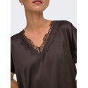 JDY Fifi kortærmet bluse - Chocolate Plum