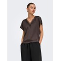 JDY Fifi kortærmet bluse - Chocolate Plum