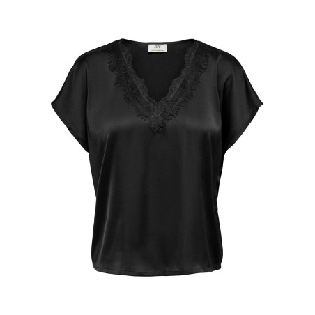 JDY Fifi kortærmet bluse - Black