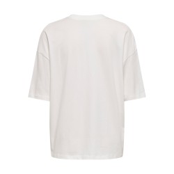 JDY Pisa kortærmet oversize print T-shirt - Cloud Dancer: STUDIO