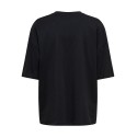 JDY Pisa kortærmet oversize print T-shirt - Black / Deux