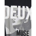 JDY Pisa kortærmet oversize print T-shirt - Black / Deux